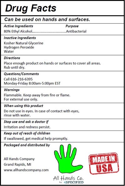 Ndc: 77163-616-64 Drug Facts Back Label (All Hands Co Drug Facts(1))